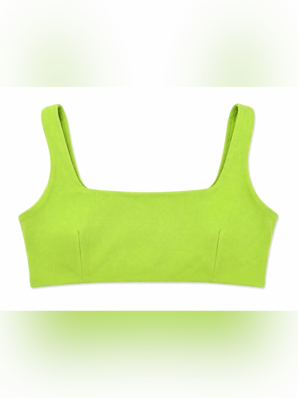 NWT Marcell Von Berlin Neon Lime Square Neck Crop Top